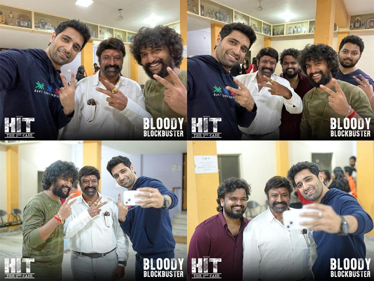 Balakrishna, his son Mokshagna enjoys HIT 2 movi