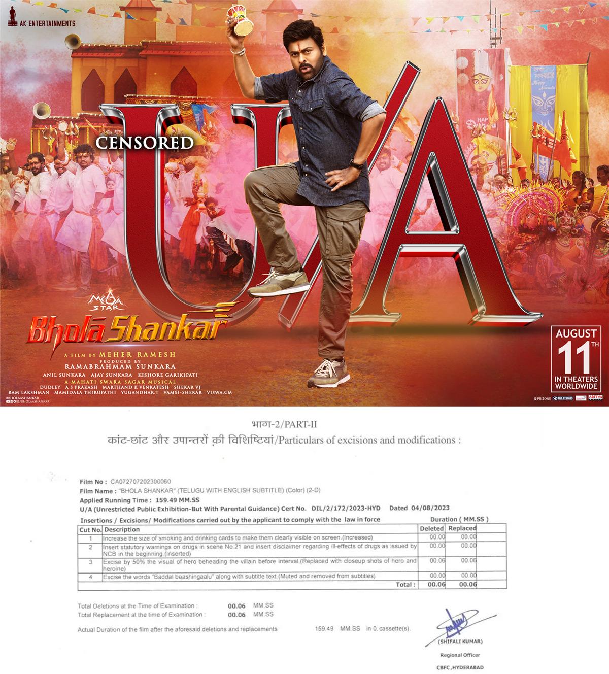 Bholaa Shankar Censor Report 