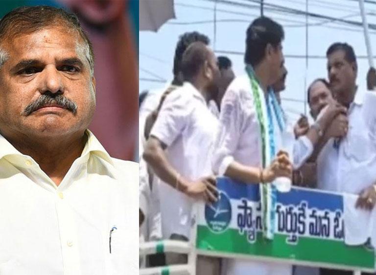 Botsa Satyanarayana Falls down during Vennupotu Rally