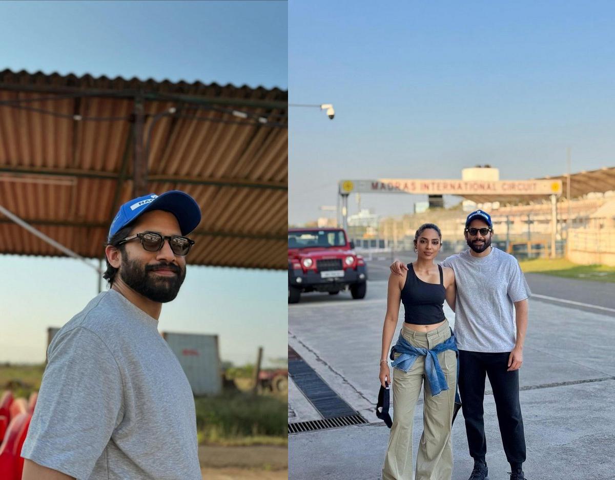Chaitu-Sobhita on the race track
