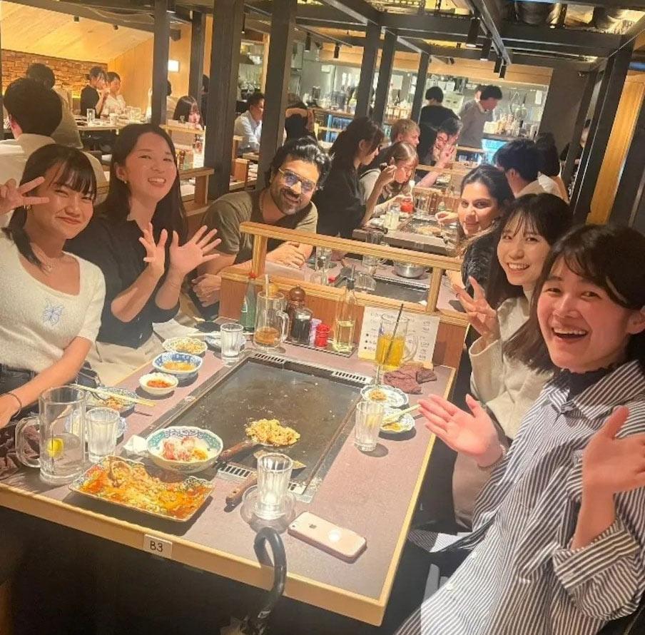 Charan enjoys Japanese street food