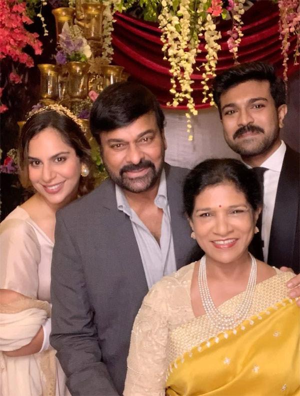 Chiranjeevi and Ram Charan wishes to Upasana