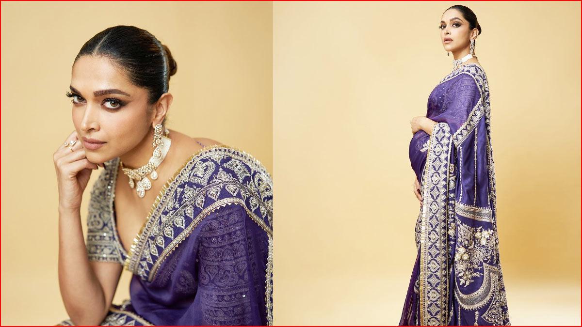 Deepika Padukone saree look with baby bump
