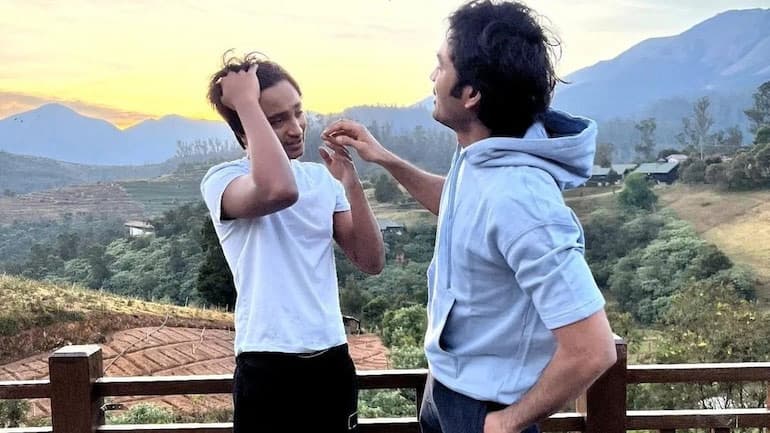 Dhanush bonds with son Yathra on film sets in Oot