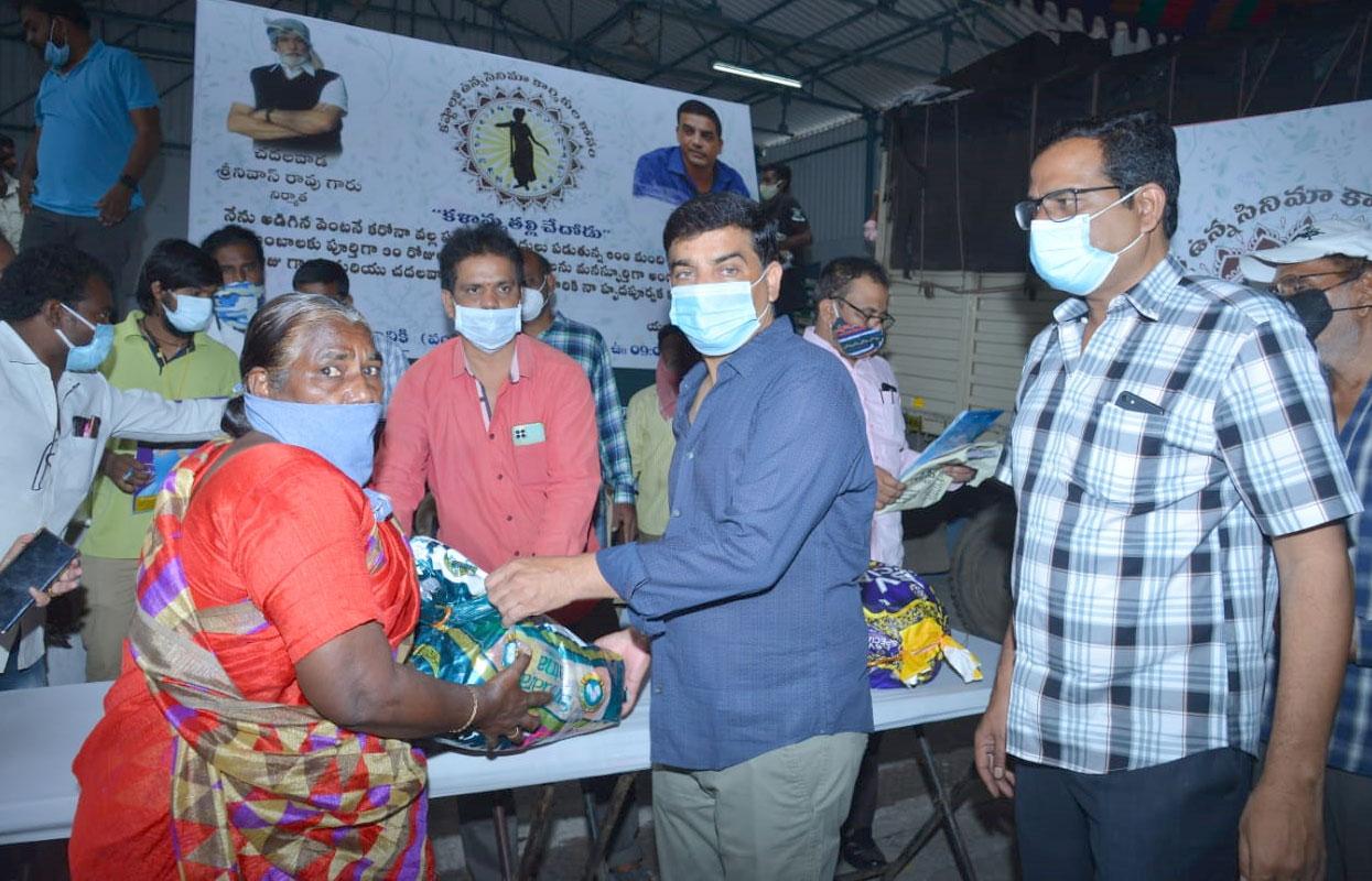 Dil Raju, Yalamanchili Ravichand donation to 600 film workers