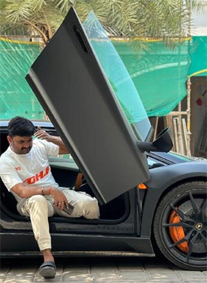 Director Maruthi Rides Prabhas Lamborghini