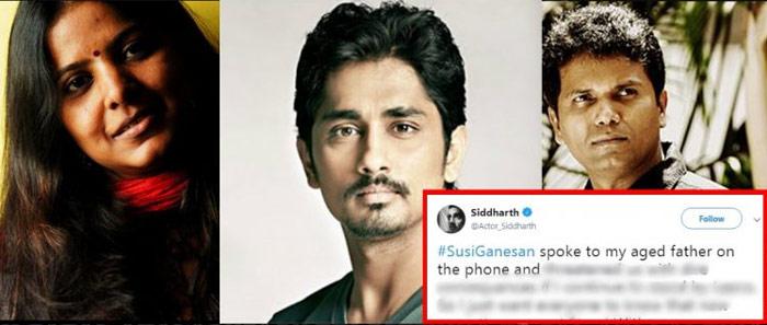 Director Threatened Hero Siddharth For Supporting MeToo Movement