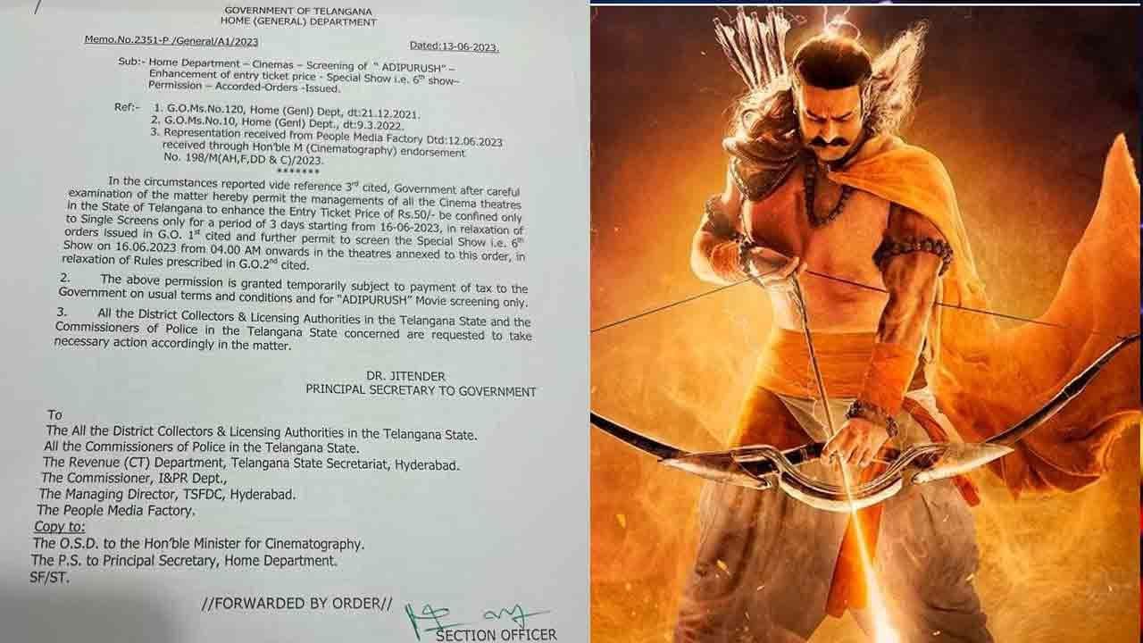 elangana govt permits ticket hike for Adipurush