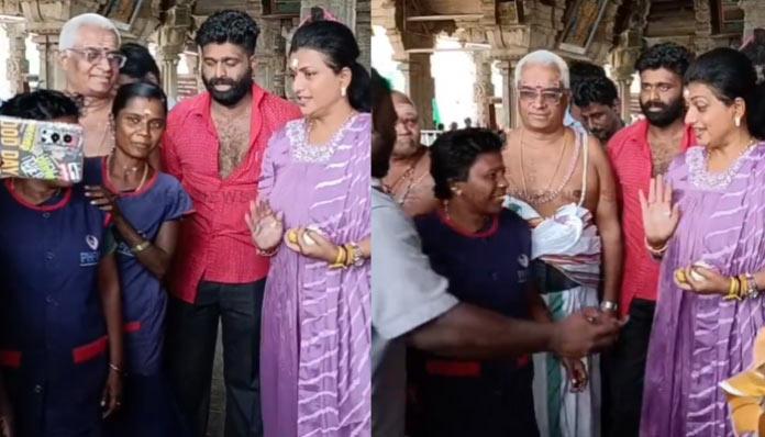 Ex minister Roja arrogance on sanitation workers