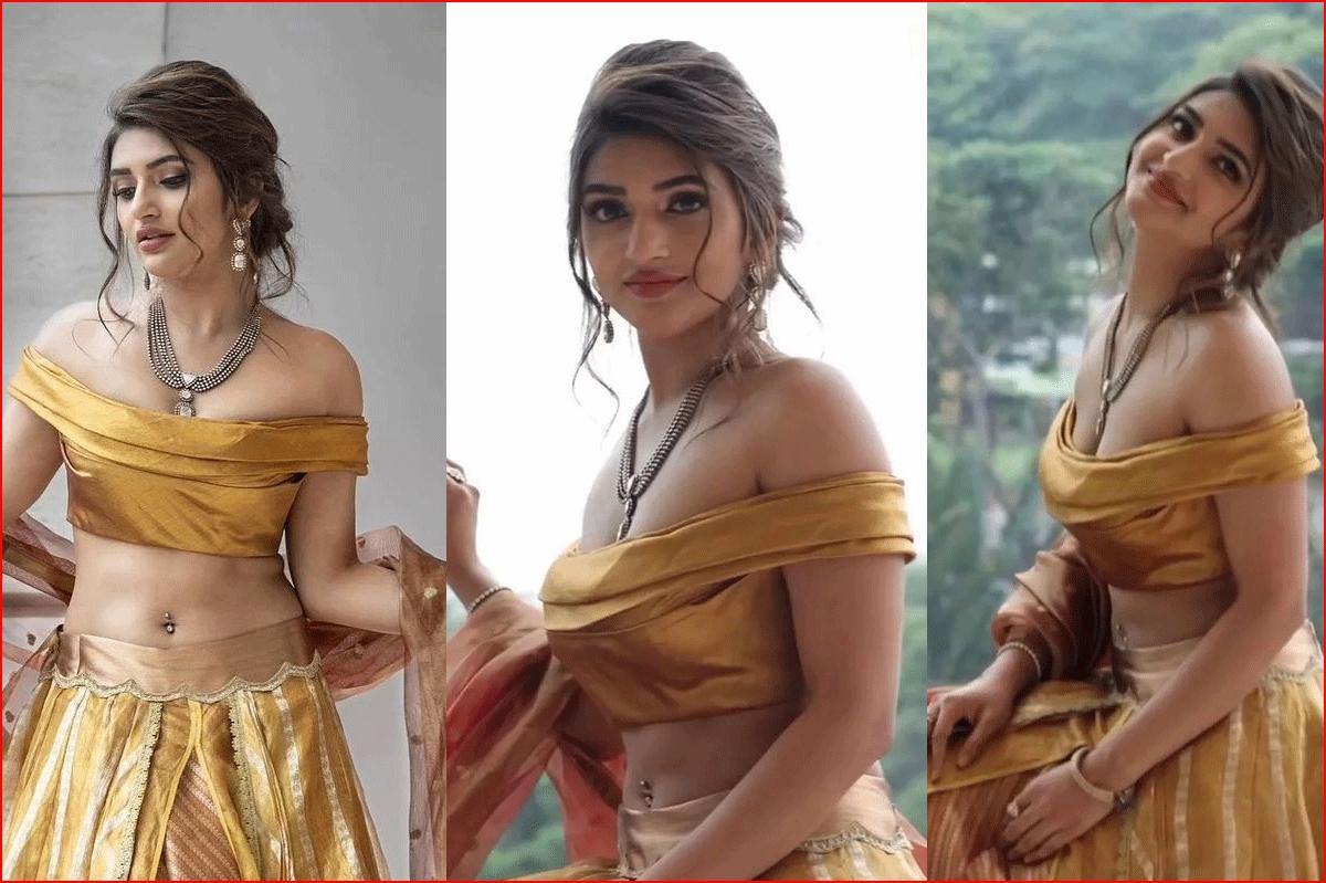 Goddess Sreeleela in golden dress