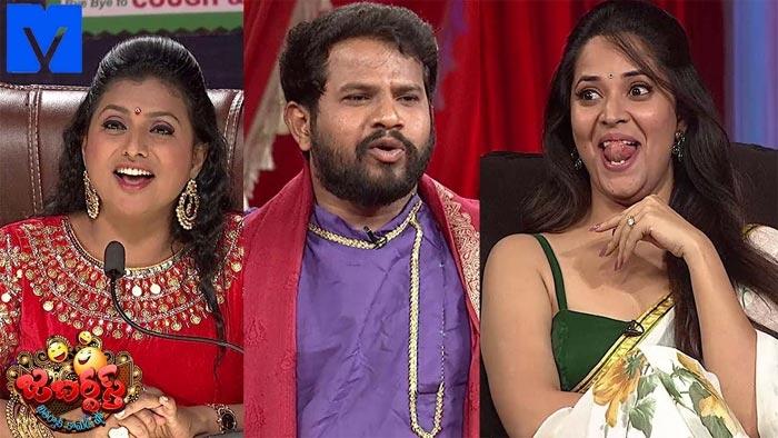 Hyper Aadi Targes Anchor Anasuya in Jabardasth