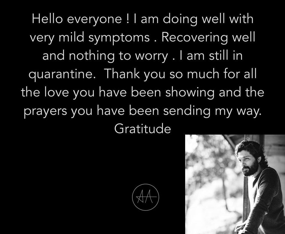 I am recovering well: Allu Arjun