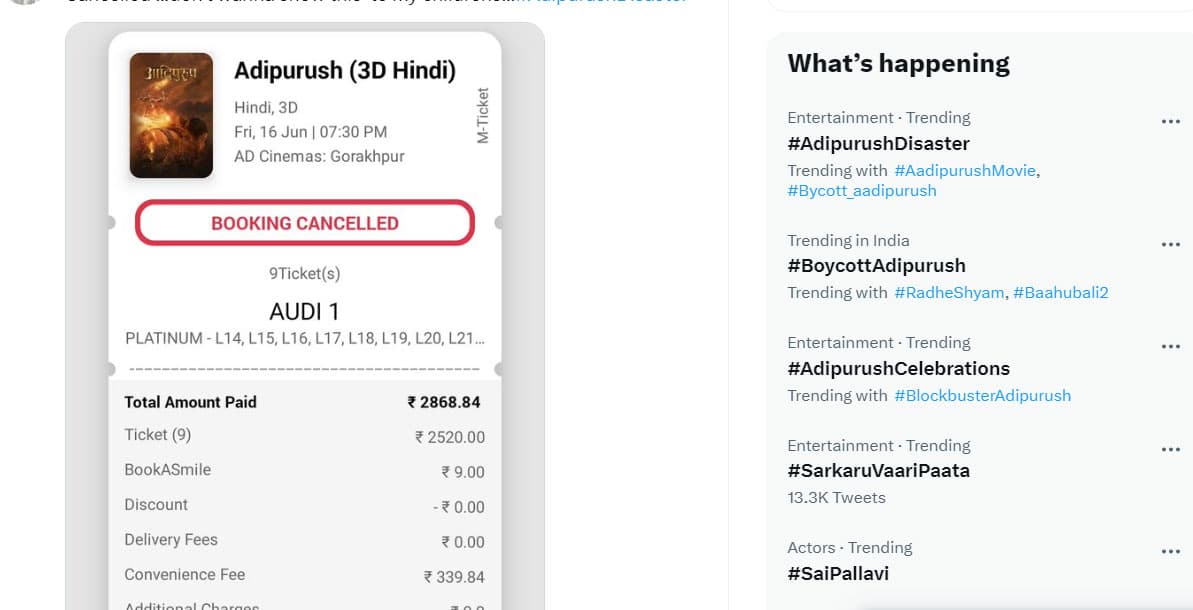 Is this range negative on Adipurush?