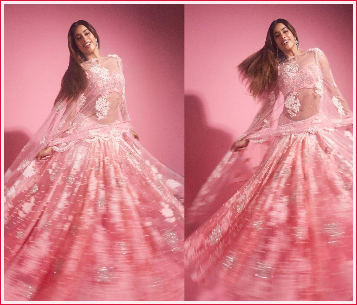 Janhvi Kapoor looks like she owns the pink colour