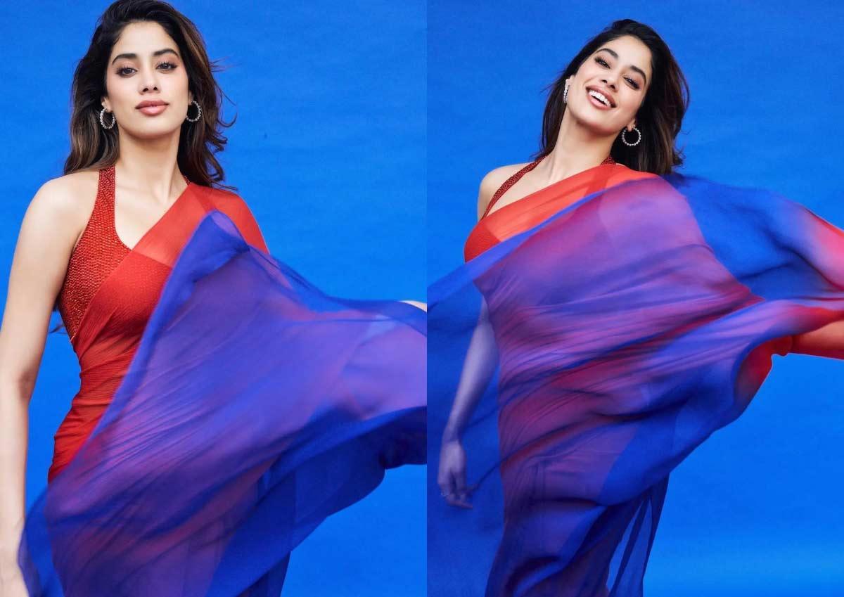 Janhvi Kapoor sensuous treat in red saree