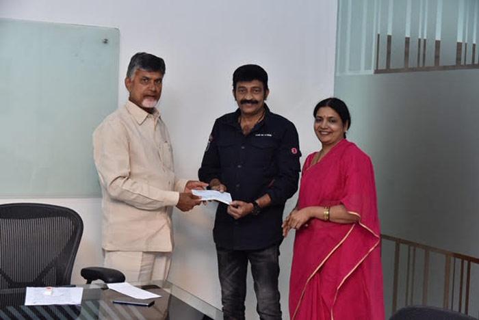 Jeevitha and Rajasekhar Helps Victims of Cyclone Titli 