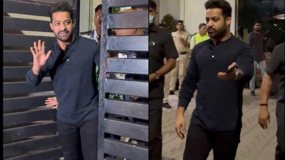 Jr NTR mobbed at Hyderabad airport 