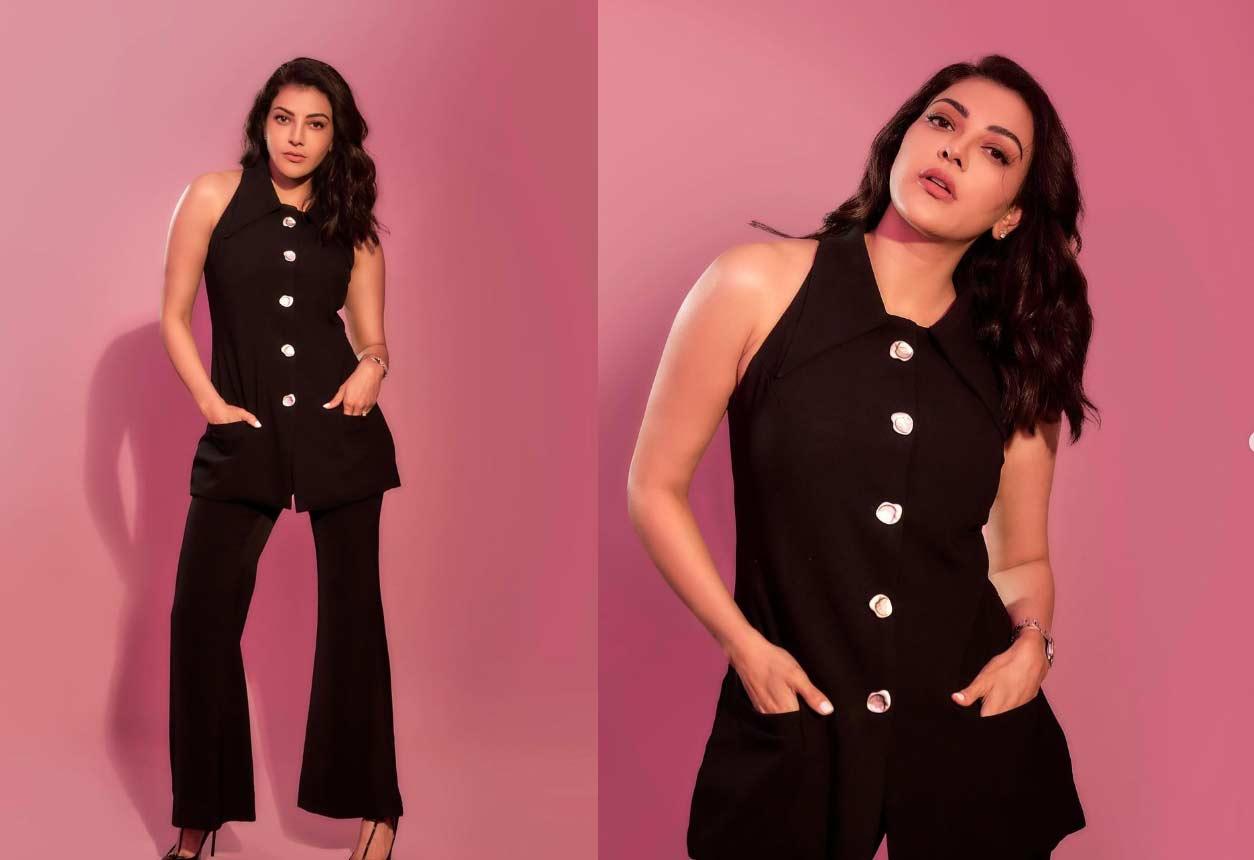 Kajal Agarwal Cute Pics In Black Dress