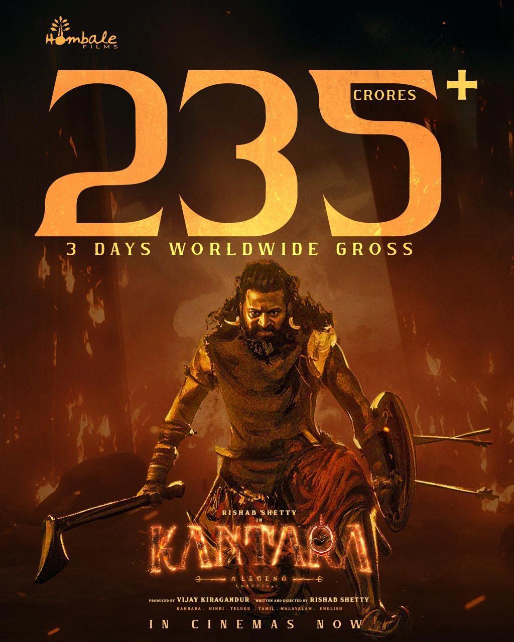 Kantara Chapter 1 three days collections 