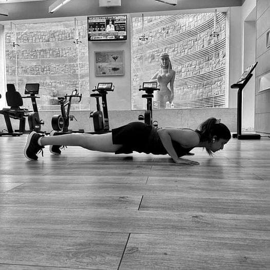 Keerthy working out in the gym