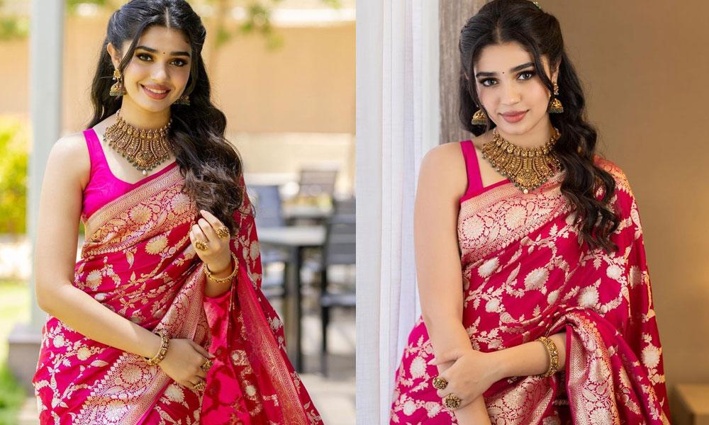 Krithi Shetty saree looks viral on social media