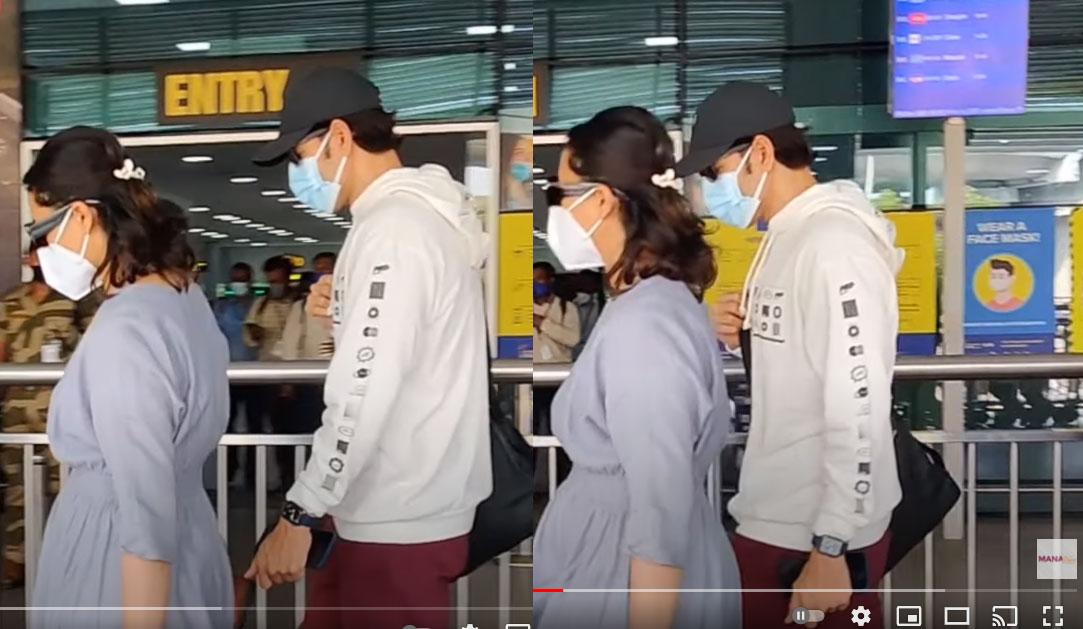 Mahesh Babu - Namrata spotted at hyderabad Airport