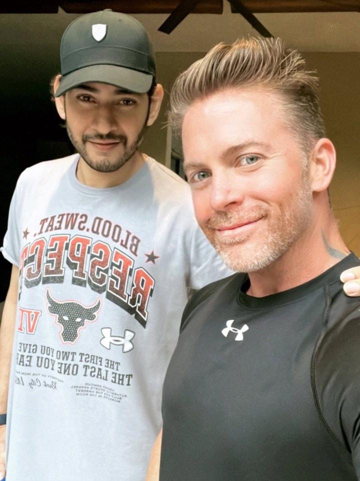 Mahesh Babu with his trainer Lloyd Stevens