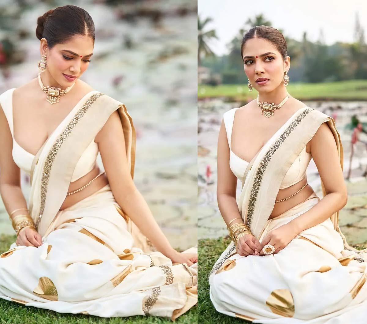 Malavika is like a white lily among lotus flowers