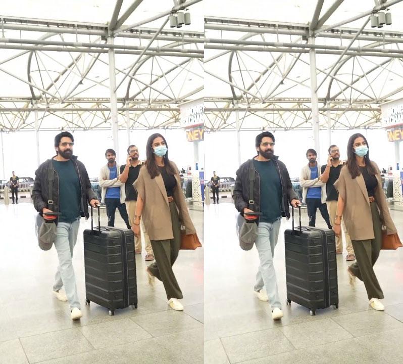 Meenakshi Chaudhary-Sushant spotted at the airport