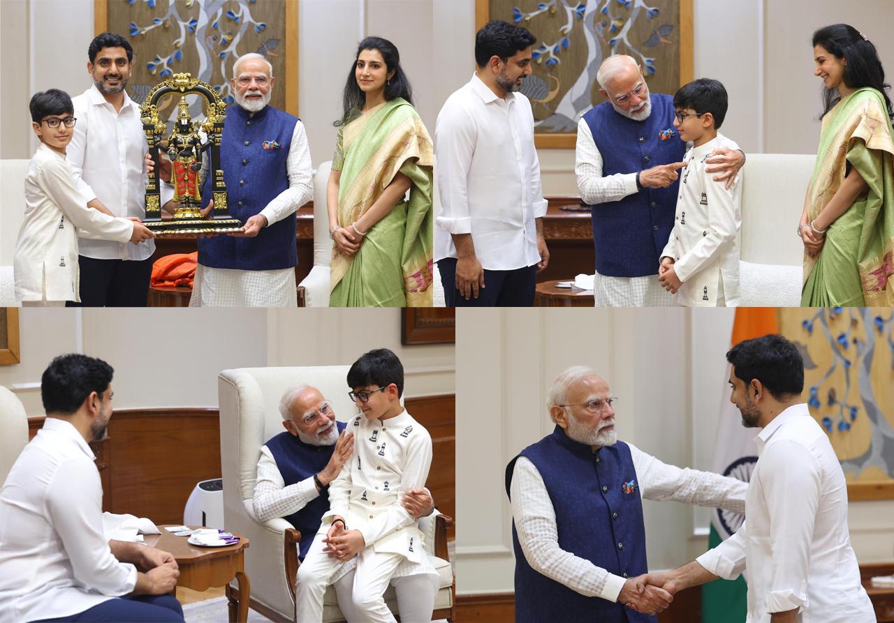 Minister Lokesh and his family meet PM Modi