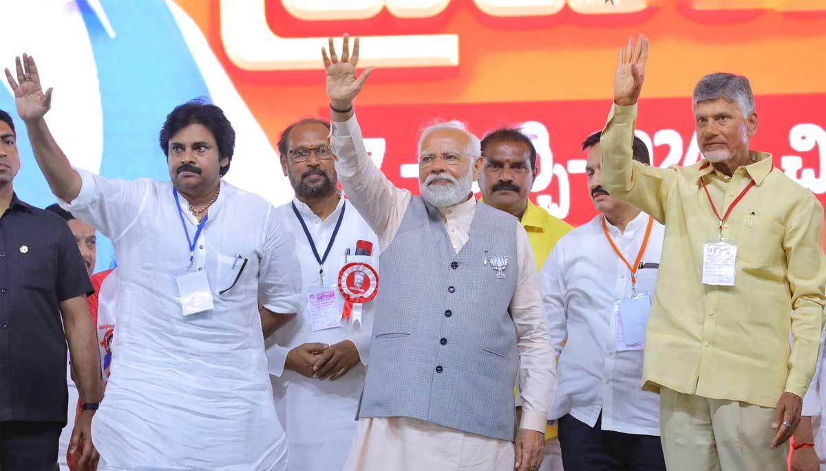 Modi mega support for the alliance!