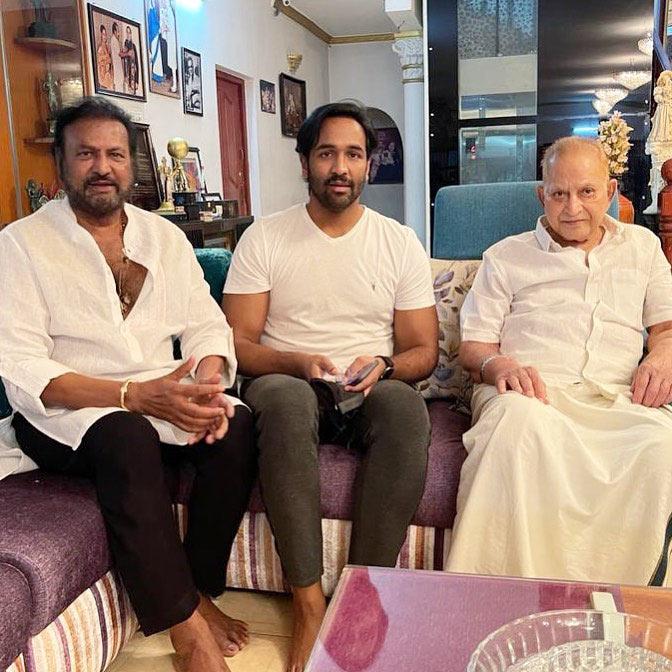 Mohan Babu along with Manchu Vishnu meets Superstar Krishna 