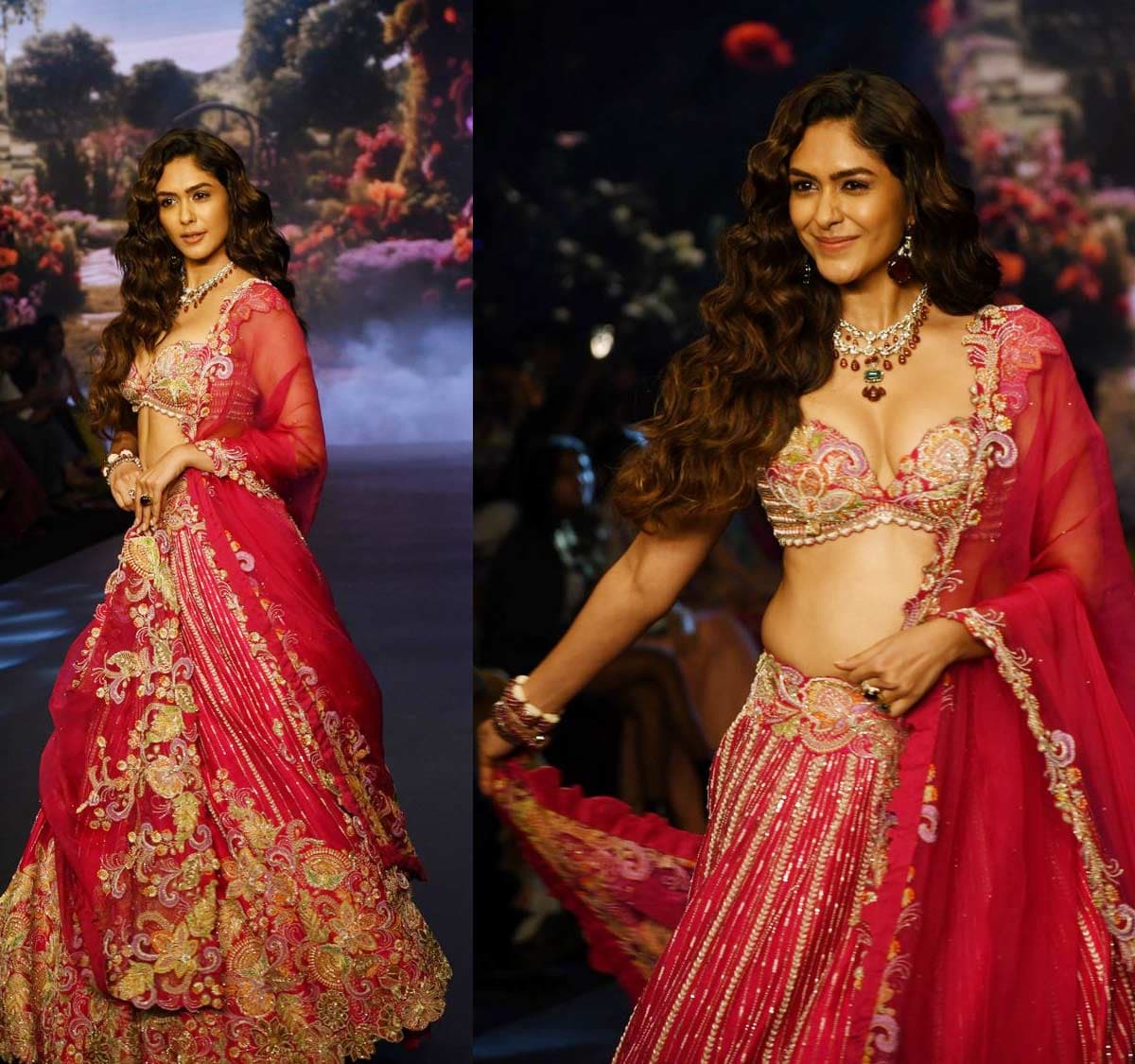 Mrunal Thakur Bright Pink Lehenga Is Befitting 