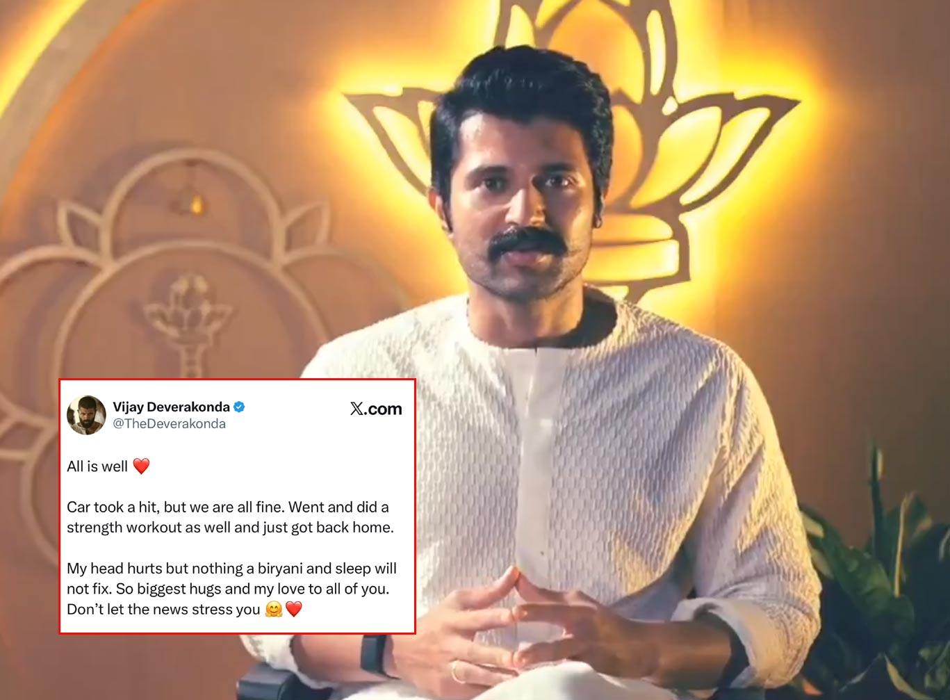 My Head Hurts But... Vijay Deverakonda Shares Update Car Accident