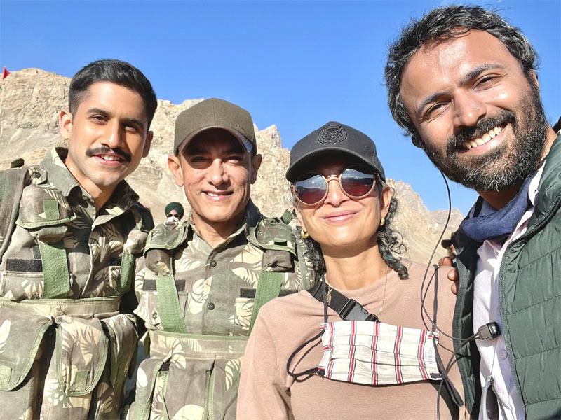 Naga chaitanya - Aamir Khan from Lal Singh Chaddha sets