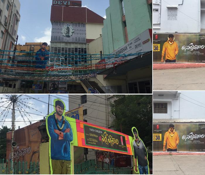naga shourya fans hungama at theaters
