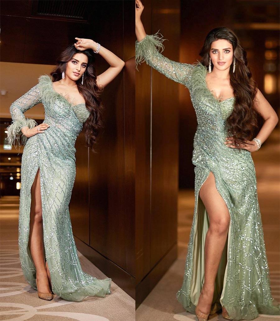Nidhi Agarwal glamour look 