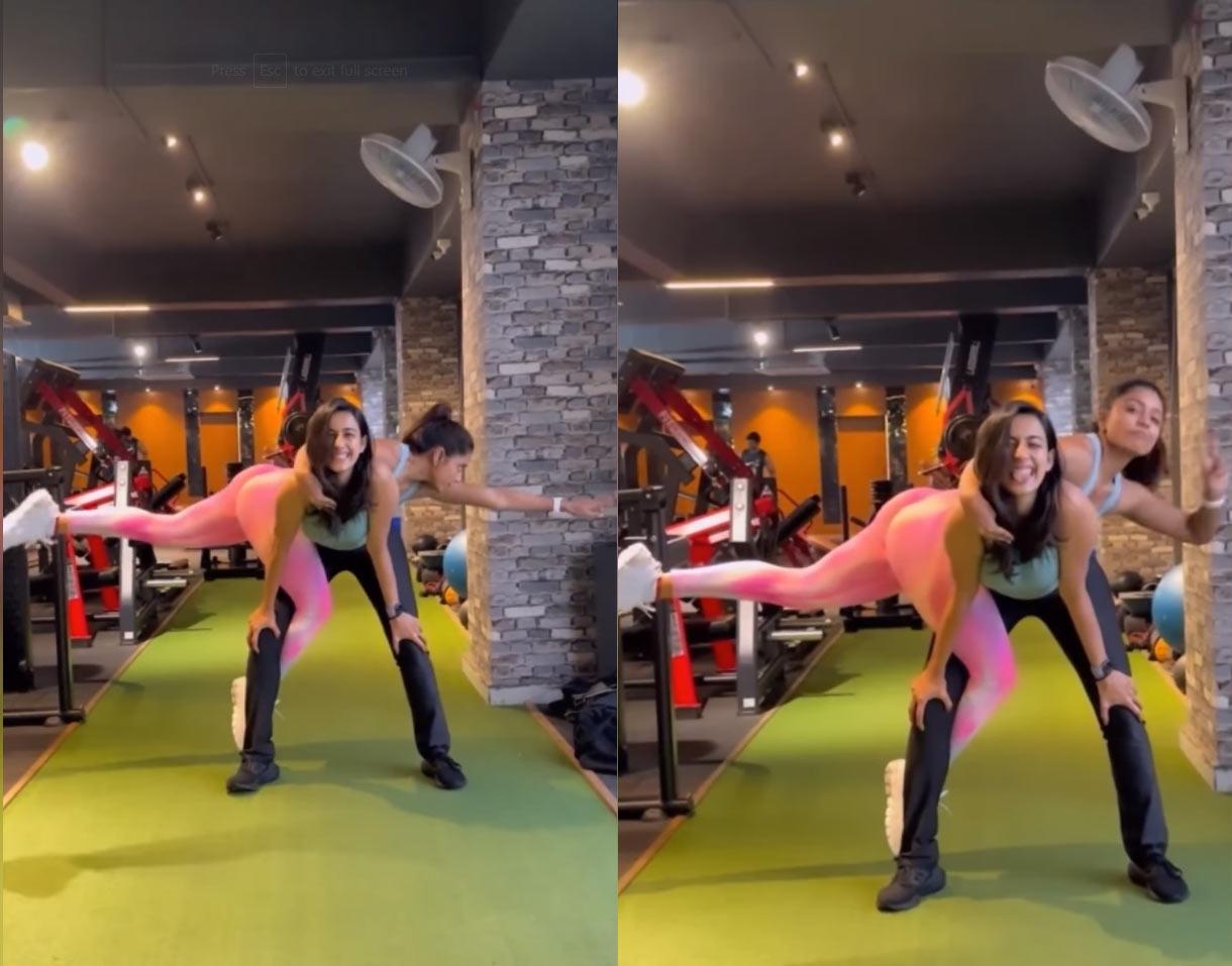 Niharika Konidela with Vithika sheru in Gym