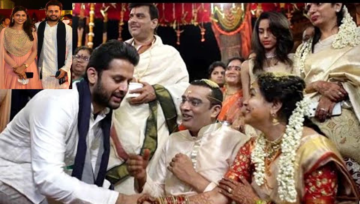 Nithin and his wife at Sunitha's wedding