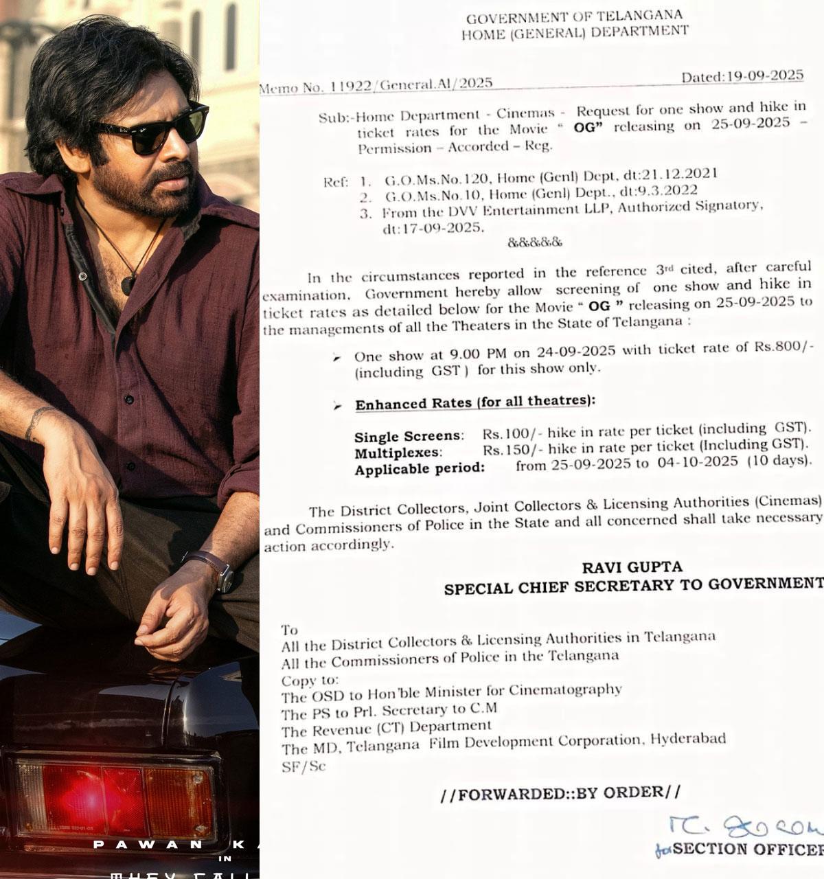 OG Special Premieres in Telangana