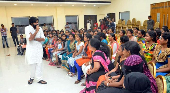 Pawan Kalyan Interacts With JanaSena Veera Mahila Team