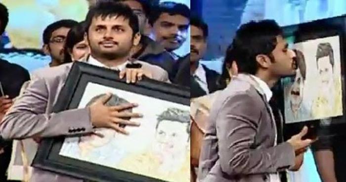 Pawan Kalyan Photo in Nithiin's Office Entrance