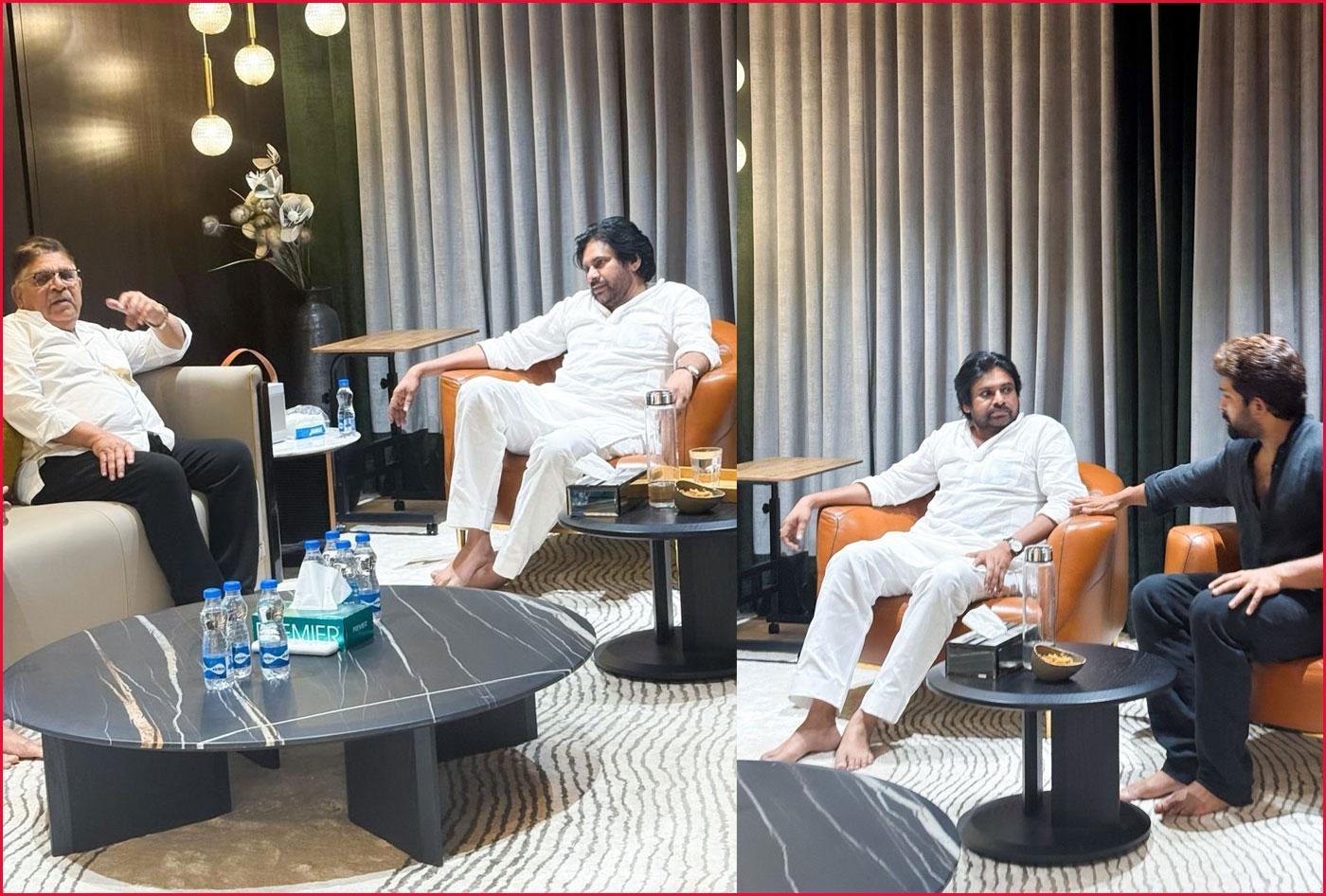 Pawan Kalyan visits Allu Aravind residence late night