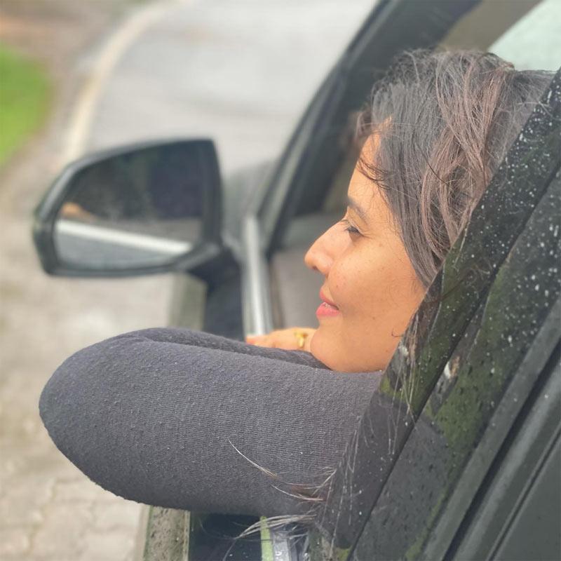 Pic Talk: Anchor Anasuya Bharadwaj Enjoying Rain