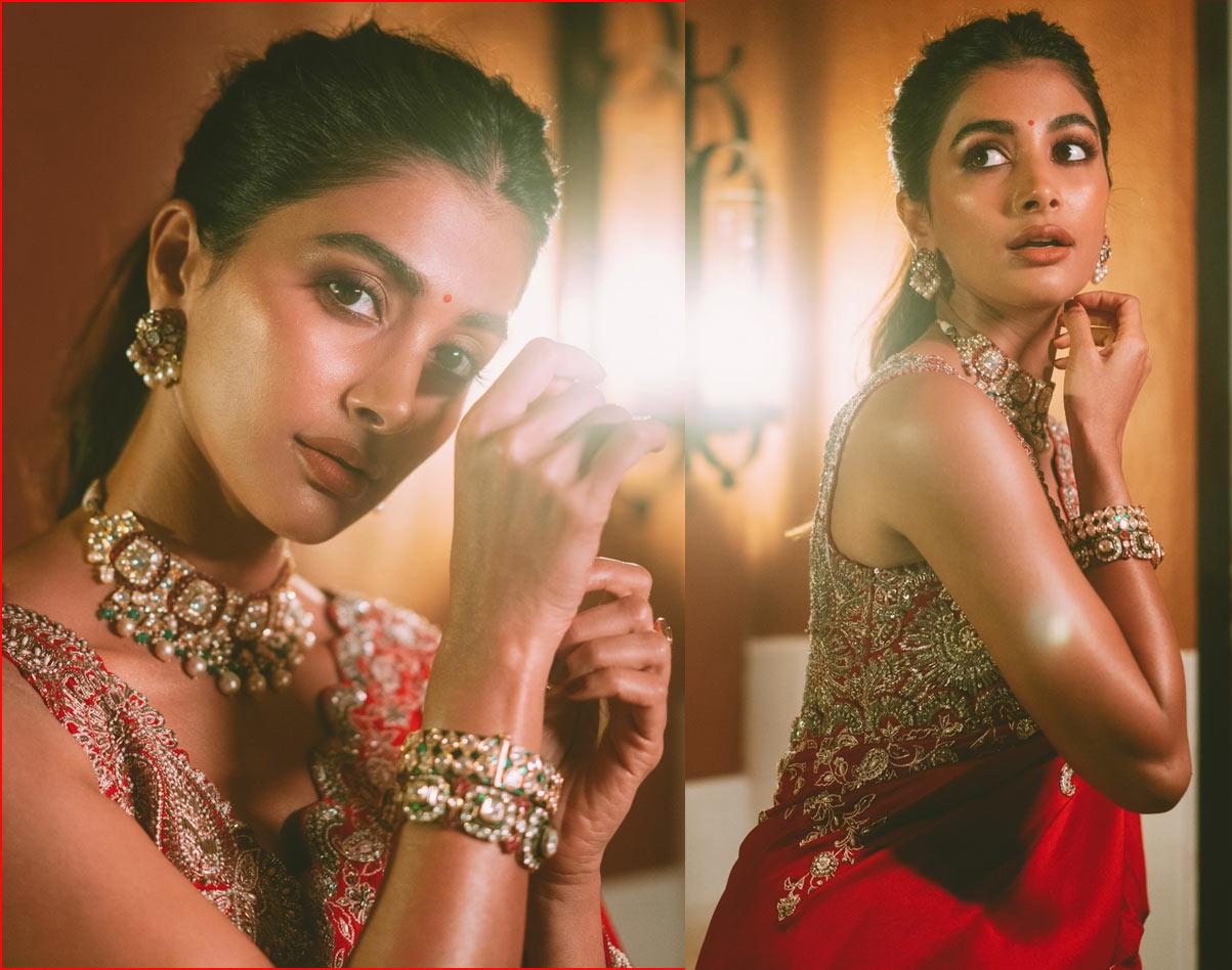 Pooja Hegde looks pretty in a traditional designer saree