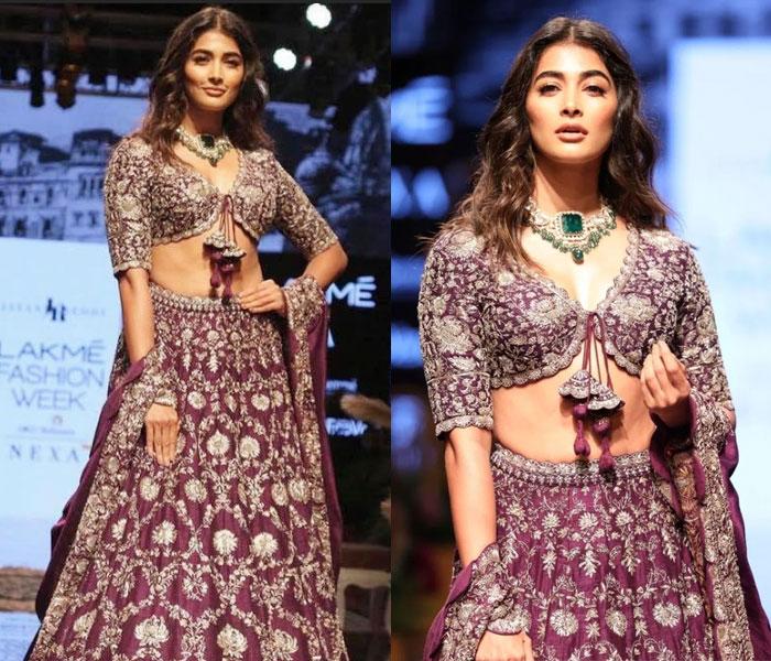 Pooja Hegde walks the ramp at Lakme Fashion show