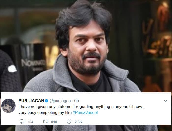 Puri Jagannath Statement On Tollywood Drugs Case