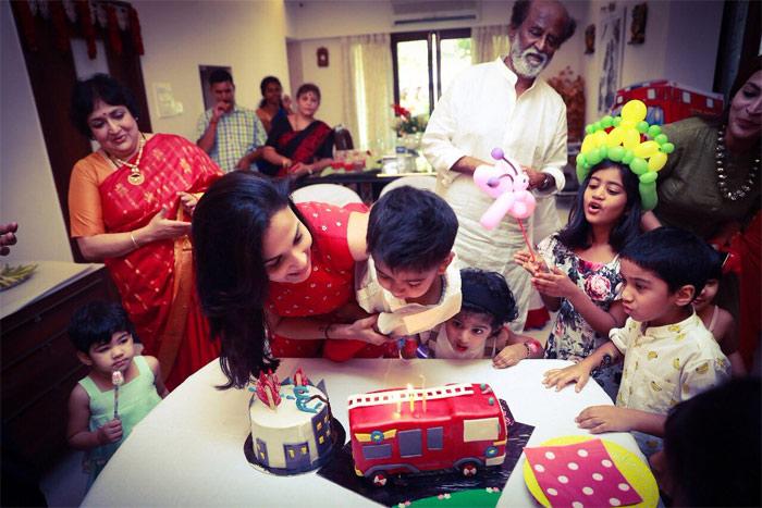 Rajinikanth at Grandson Birthday celebrations