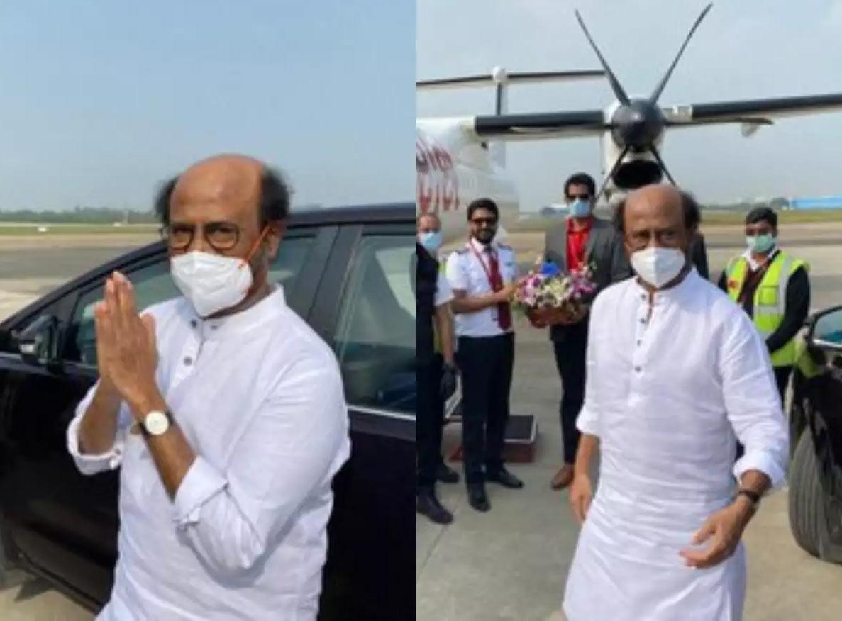 Rajinikanth leaves for Hyderabad for Annaatthe shoot
