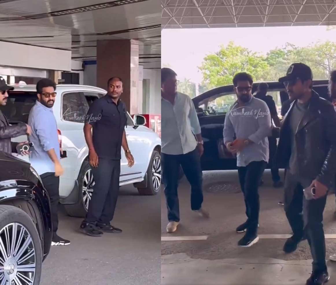 Ram Charan and NTR spotted at airport